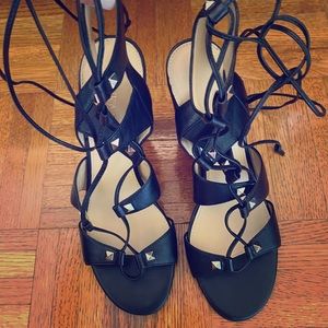 Leather lace up sandal
